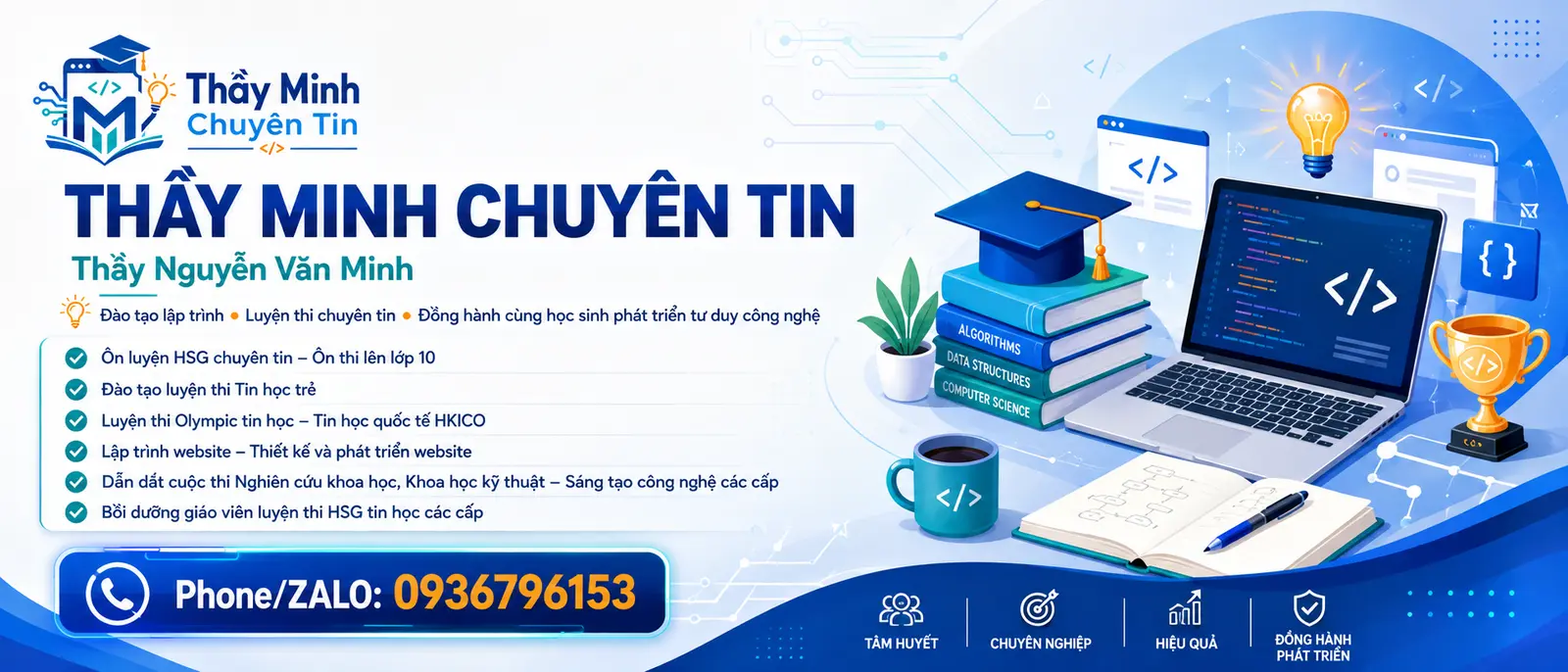 Thầy Minh Chuyên Tin dạy lập trình Python, C++ và luyện thi Tin học tại Bảo Lộc